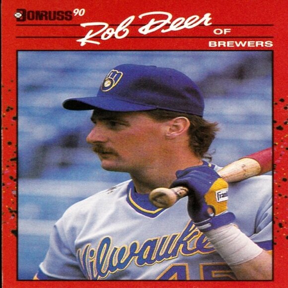 Rob Deer (Milwaukee Brewers) Vintage Donruss '90 MLB Series Card - Number 55 - Picture 1 of 2